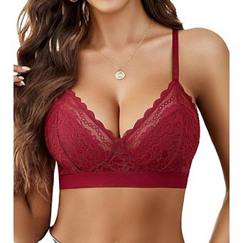 Avidlove Bras for Women Lace Wireless Bralettes Unlined Racerback Bra Bralette Unpadded