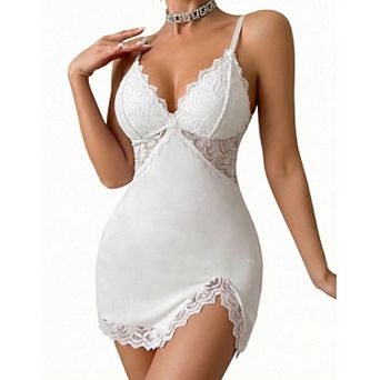 Avidlove Women Lingerie Lace Nightgown Chemise Spaghetti Strap Babydoll Modal Sleepwear V Neck