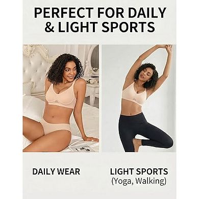 Avidlove V Neck Seamless Bras for Women Full Coverage Tshirt Bralettes Everyday Bra