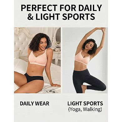 Avidlove V Neck Seamless Bras for Women Full Coverage Tshirt Bralettes Everyday Bra