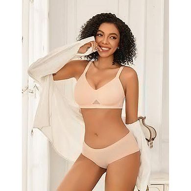 Avidlove V Neck Seamless Bras for Women Full Coverage Tshirt Bralettes Everyday Bra