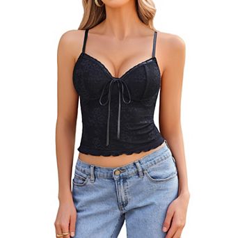 Avidlove Lace Tops for Women Going Out Tank Top Cami Spaghetti Strap Bralettes Cute Camisole