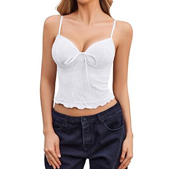 Avidlove Lace Tops for Women Going Out Tank Top Cami Spaghetti Strap Bralettes Cute Camisole