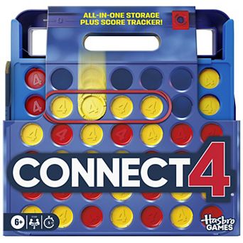 Connect 4 Game by Hasbro with All-in-One Storage & Score Tracker