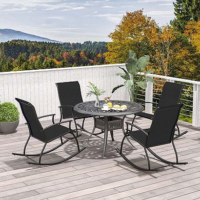 Costway Outdoor Rocking Chairs with Breathable Backrest Smooth Safe Rocking Design