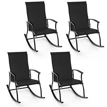 Costway Outdoor Rocking Chairs with Breathable Backrest Smooth Safe Rocking Design