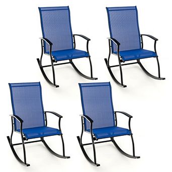 Costway Outdoor Rocking Chairs with Breathable Backrest Smooth Safe Rocking Design