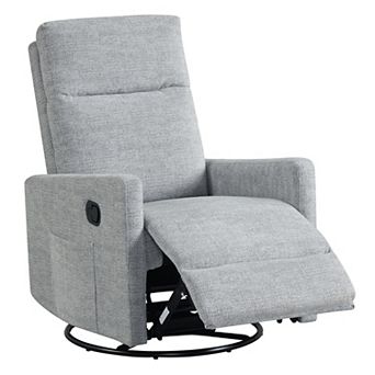 Costway 360° Swivel Rocking Chair with Cushioned Back, Seat & Footrest for Living Room