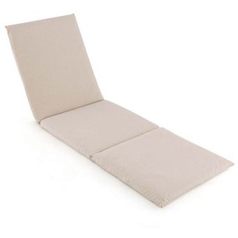 Costway Outdoor Chaise Lounge Cushion with Hook & Loop Fastener Fixing Straps Patio