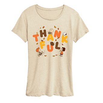 Women's Peanuts Snoopy & Friends Thankful Graphic Tee