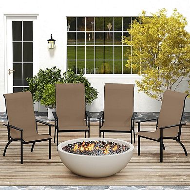 Costway Adirondack Chair with 400 lbs Weight Capacity High Back and Metal Frame Outdoor