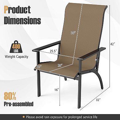 Costway Adirondack Chair with 400 lbs Weight Capacity High Back and Metal Frame Outdoor