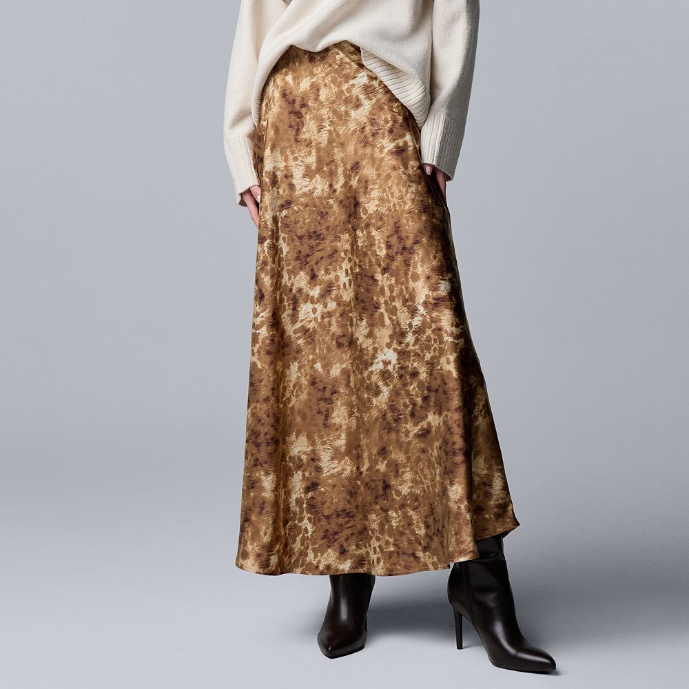 Petite Simply Vera Vera Wang Bias Cut A-Line Maxi Skirt