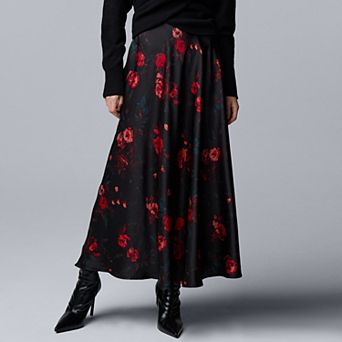 Petite Simply Vera Vera Wang Bias Cut A-Line Maxi Skirt