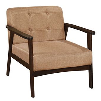 Costway Accent Chair Button Tufted Mid-century Modern Lounge Chair with Armrest