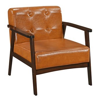 Costway Accent Chair Button Tufted Mid-century Modern Lounge Chair with Armrest