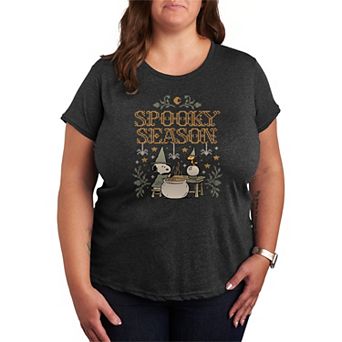 Plus Size Peanuts Snoopy & Woodstock Spooky Season Graphic Tee