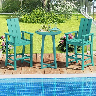 Costway Tall Adirondack Chair with Ergonomic Backrest Armrests & Footrest for Backyard