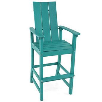 Costway Tall Adirondack Chair with Ergonomic Backrest Armrests & Footrest for Backyard