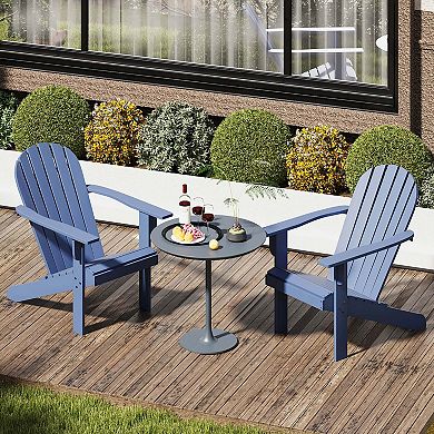 Costway Patio Adirondack Chair with Inclined Seat High Backrest & Wide Armrests