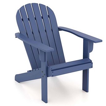 Costway Patio Adirondack Chair with Inclined Seat High Backrest & Wide Armrests