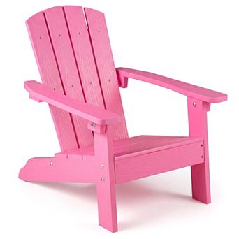 Costway Kids Adirondack Chair with High Backrest Armrests Fire Pit Chair for Kids Ages 3-8