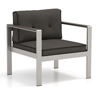 Costway Patio Aluminum Armchair Outdoor Single Sofa Chair with Cushions & Armrests Lawn