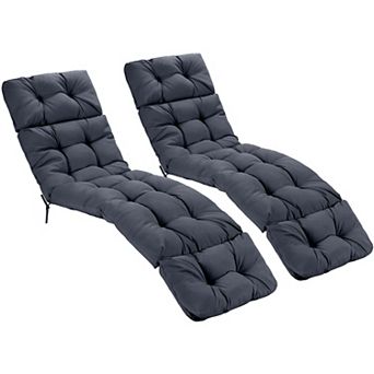 Costway 2 pc 73" Lounge Chaise Cushion Padded Recliner Cushion Indoor Outdoor
