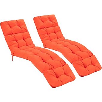 Costway 2 pc 73" Lounge Chaise Cushion Padded Recliner Cushion Indoor Outdoor
