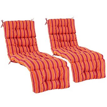 Costway 2 pc 73" Lounge Chaise Cushion Padded Recliner Cushion Indoor Outdoor