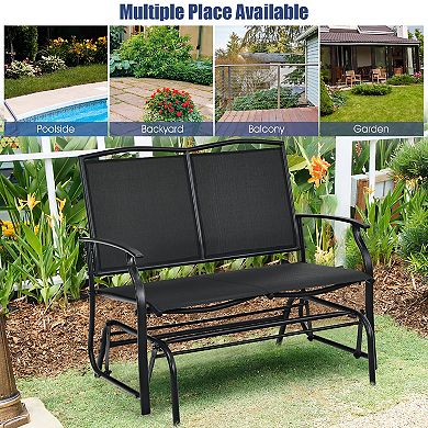 Costway Patio Glider Rocking Bench Double 2 Person Chair Loveseat Garden