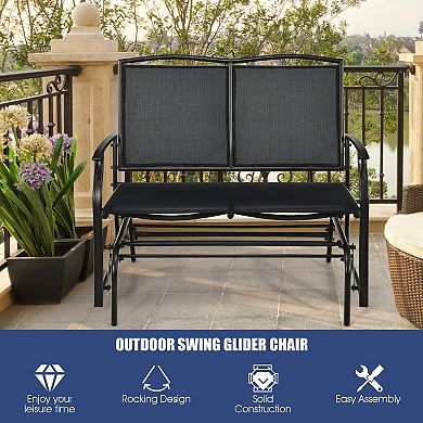 Costway Patio Glider Rocking Bench Double 2 Person Chair Loveseat Garden