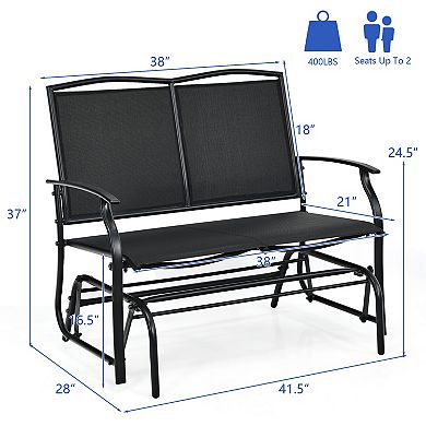 Costway Patio Glider Rocking Bench Double 2 Person Chair Loveseat Garden