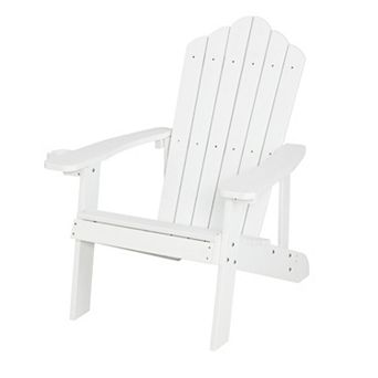 Costway Patio HIPS Adirondack Chair with Cup Holder Weather Resistant Outdoor 380 LBS
