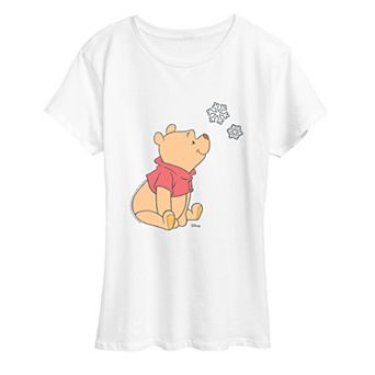 Women's Disney's Winnie The Pooh Snowflakes Graphic Tee