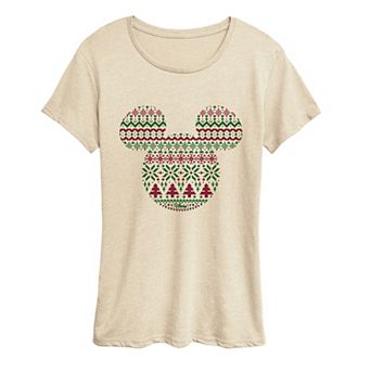 Women's Disney's Mickey Mouse Fair Isle Holiday Graphic Tee