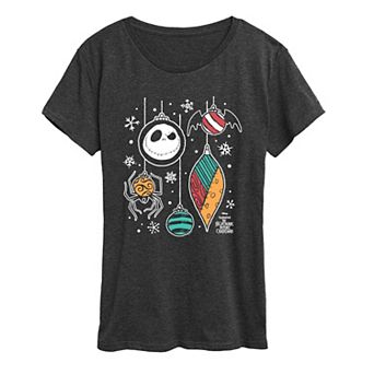 Women's Disney's The Nightmare Before Christmas Ornaments Graphic Tee