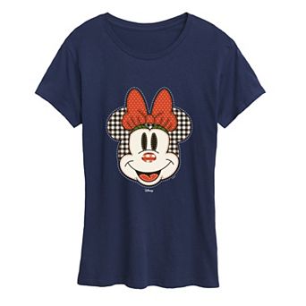Women's Disney's Minnie Mouse Plaid Patch Graphic Tee
