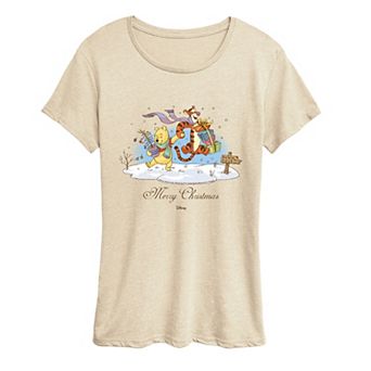 Women's Disney's Winnie The Pooh & Tigger Merry Christmas Graphic Tee