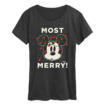 Women's Disney's Mickey Mouse Most Merry! Graphic Tee
