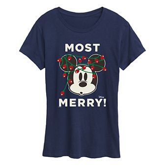 Women's Disney's Mickey Mouse Most Merry! Graphic Tee
