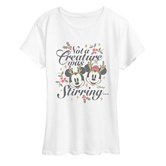 Women's Disney Mickey & Minnie Mouse “Not a Creature Was Stirring” Christmas Graphic Tee