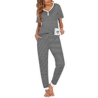 Ekouaer Pajamas for Women Set 2 pc Lightweight Lounge Sets Short Sleeve Tops Joggers Long Pants