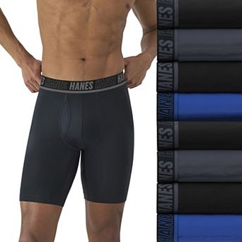Men's Hanes® Ultimate 8-Pack Moves X-Temp Performance Long Leg Boxer Briefs Underwear