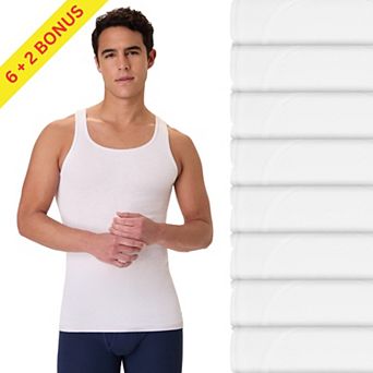 Men's Hanes® Ultimate 6+2 Bonus Pack ComfortSoft® Tank Top Undershirts