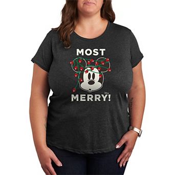 Plus Size Disney's Mickey Mouse Most Merry! Graphic Tee