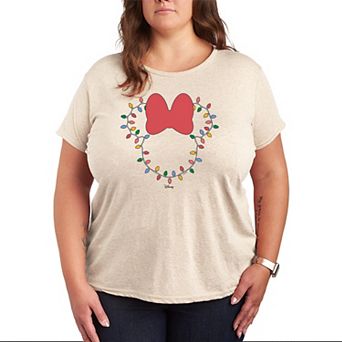 Plus Size Disney's Minnie Mouse Christmas Lights Graphic Tee