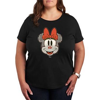 Plus Size Disney's Minnie Mouse Plaid Patch Holiday Graphic Tee