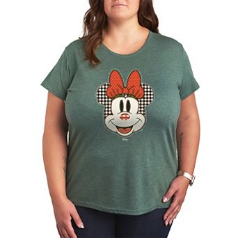 Plus Size Disney's Minnie Mouse Plaid Patch Holiday Graphic Tee