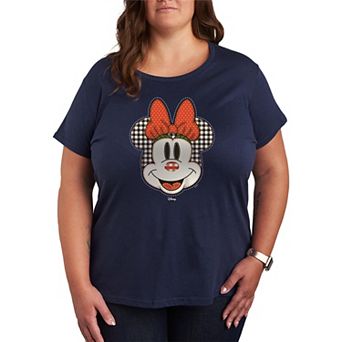 Plus Size Disney's Minnie Mouse Plaid Patch Holiday Graphic Tee